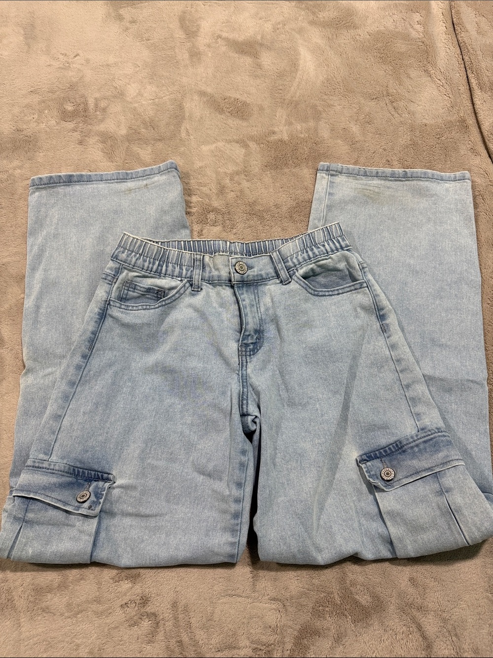VIP Light Blue Women’s Boyfriend Cargo Jeans